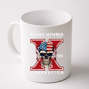 Proud Member Of The Fuck Your Feelings Gen X Horror Skull Coffee Mug