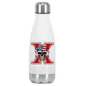 Proud Member Of The Fuck Your Feelings Gen X Horror Skull Stainless Steel Insulated Water Bottle