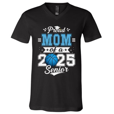 Proud Mom Of A 2025 Senior Graduate Basketball V-Neck T-Shirt