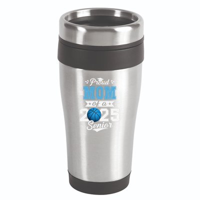 Proud Mom Of A 2025 Senior Graduate Basketball 16oz Travel Tumbler