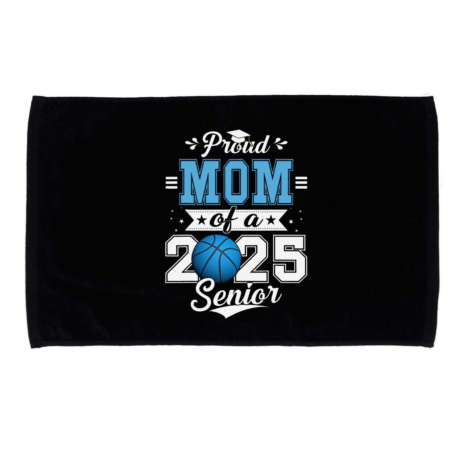 Proud Mom Of A 2025 Senior Graduate Basketball Microfiber Hand Towel