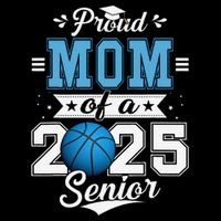 Proud Mom Of A 2025 Senior Graduate Basketball Women's V-Neck T-Shirt