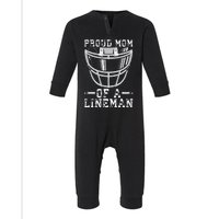 Proud Mom Of A Lineman Football Infant Fleece One Piece