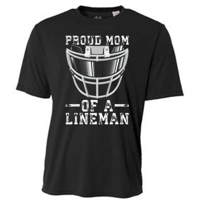 Proud Mom Of A Lineman Football Cooling Performance Crew T-Shirt