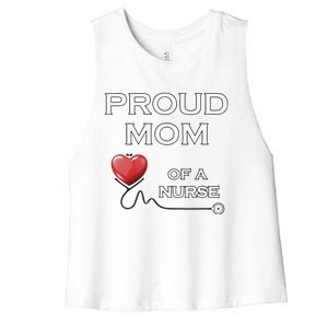 Proud Motm Of A Nurse, Nursing Gift, Lt Women's Racerback Cropped Tank