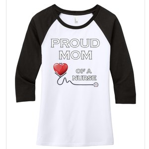 Proud Motm Of A Nurse, Nursing Gift, Lt Women's Tri-Blend 3/4-Sleeve Raglan Shirt