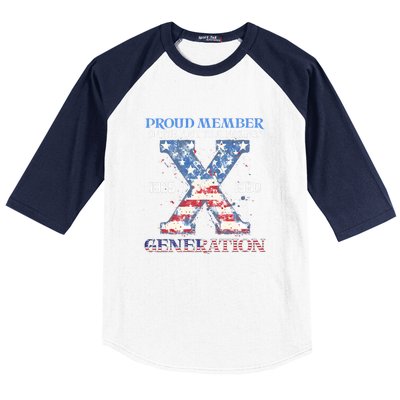 Proud Member Of The Fuck Your Feelings Gen X Usa 4th Of July Gift Baseball Sleeve Shirt