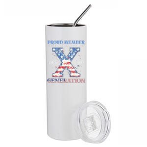 Proud Member Of The Fuck Your Feelings Gen X Usa 4th Of July Gift Stainless Steel Tumbler