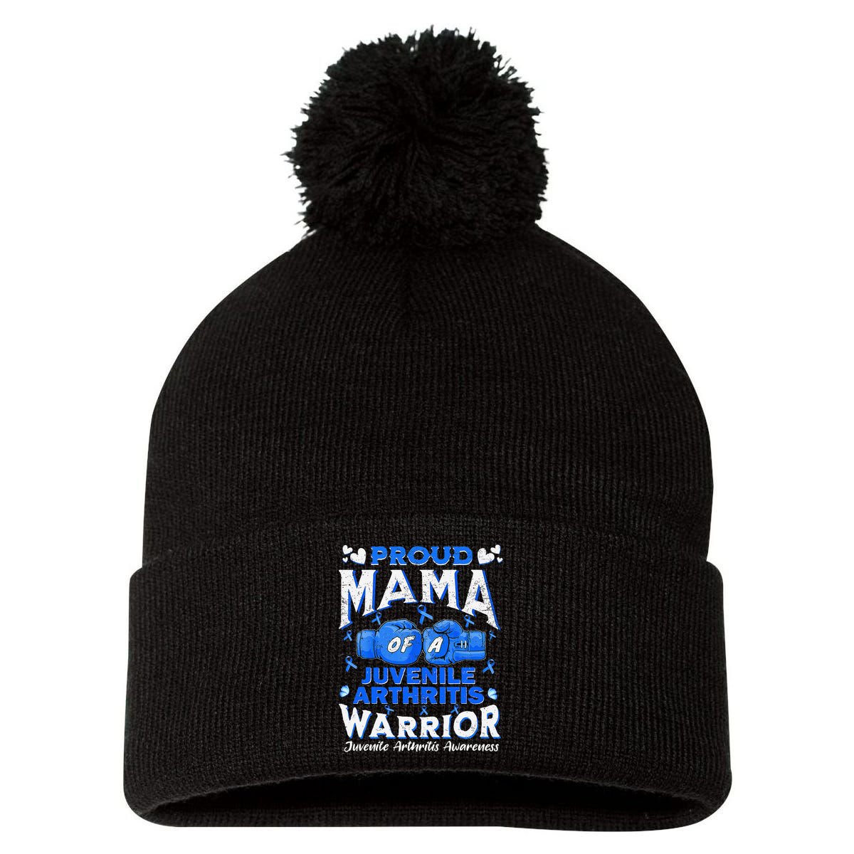 Proud Mama Of A Juvenile Arthritis Warrior Pom Pom 12in Knit Beanie