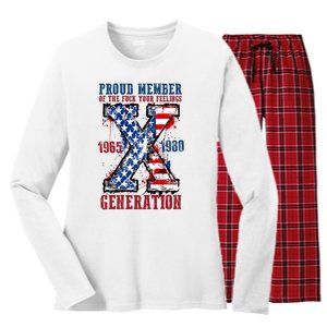 Proud Member Of The Fuck Your Feelings Generation X Women's Long Sleeve Flannel Pajama Set 