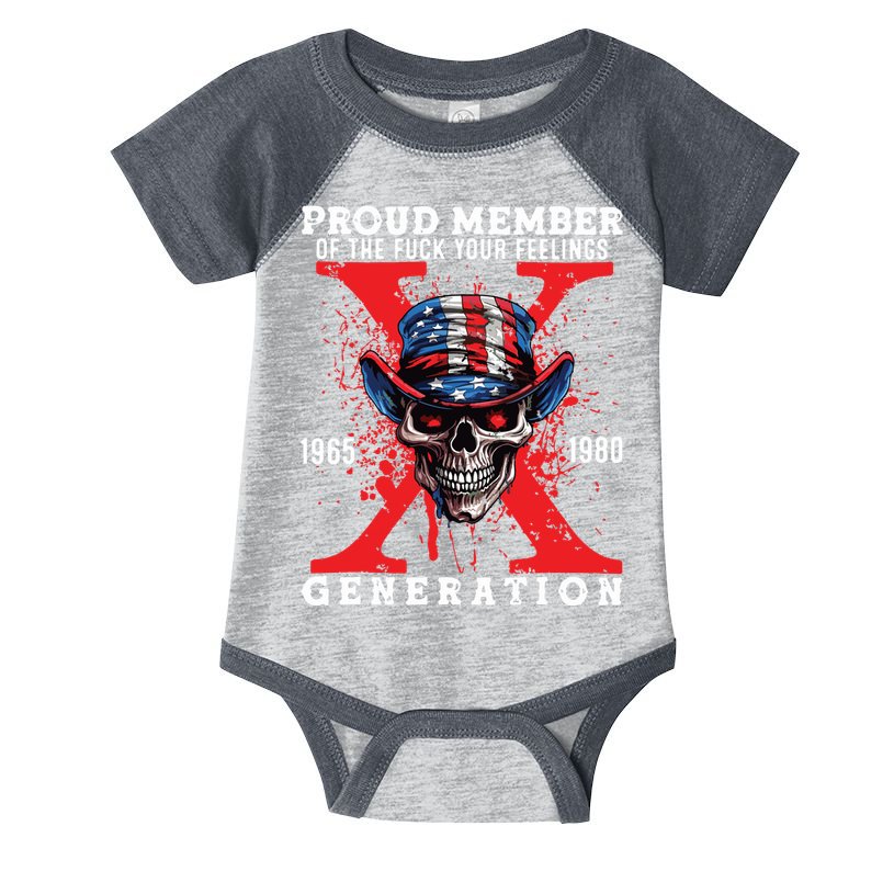 Proud Member Of The Fuck Your Feelings Generation Horror Skull Infant Baby Jersey Bodysuit