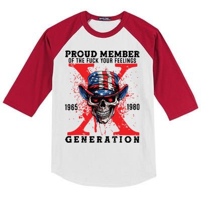 Proud Member Of The Fuck Your Feelings Generation Horror Skull Kids Colorblock Raglan Jersey