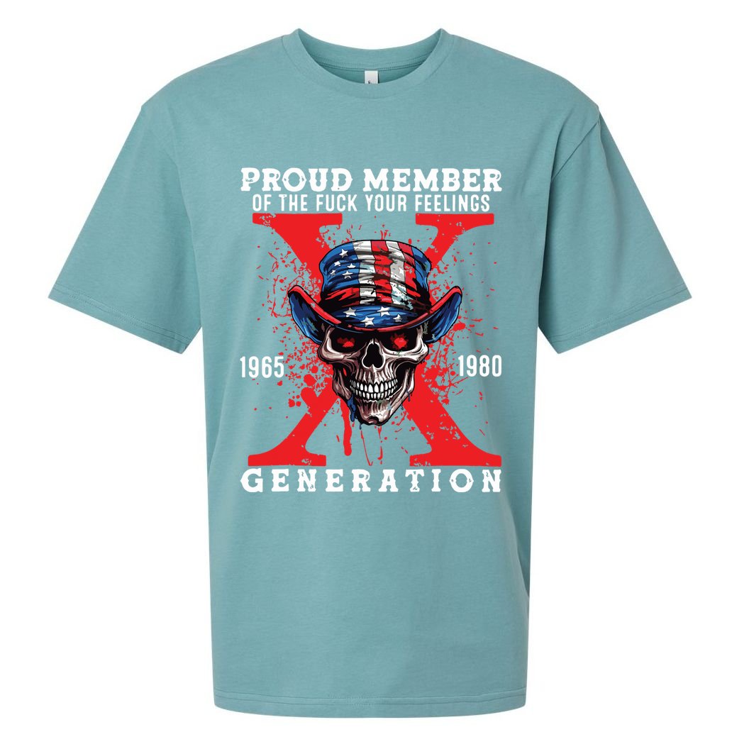 Proud Member Of The Fuck Your Feelings Generation Horror Skull Sueded Cloud Jersey T-Shirt