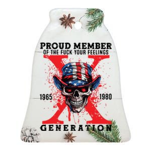 Proud Member Of The Fuck Your Feelings Generation Horror Skull Ceramic Bell Ornament