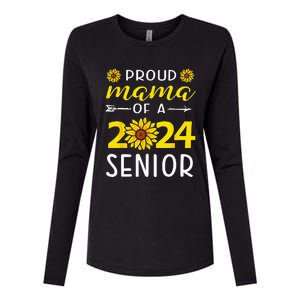 Proud Mama Of A 2024 Senior Sunflower Graduation Party Womens Cotton Relaxed Long Sleeve T-Shirt