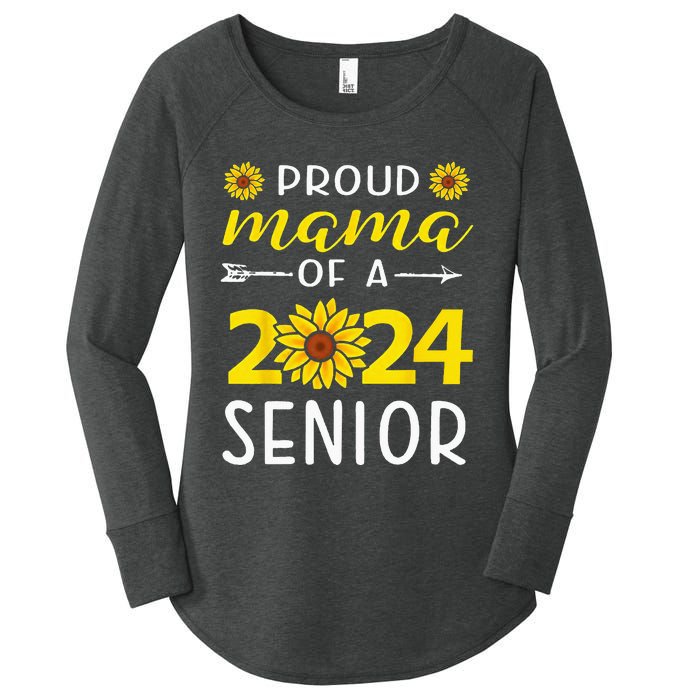 Proud Mama Of A 2024 Senior Sunflower Graduation Party Women's Perfect Tri Tunic Long Sleeve Shirt