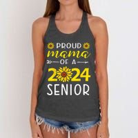 Proud Mama Of A 2024 Senior Sunflower Graduation Party Women's Knotted Racerback Tank