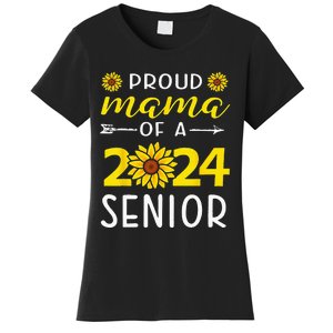 Proud Mama Of A 2024 Senior Sunflower Graduation Party Women's T-Shirt