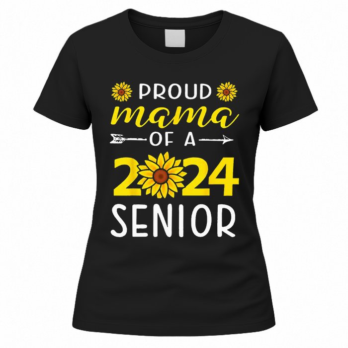 Proud Mama Of A 2024 Senior Sunflower Graduation Party Women's T-Shirt