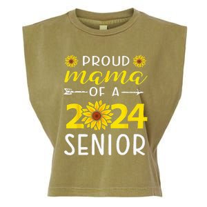 Proud Mama Of A 2024 Senior Sunflower Graduation Party Garment-Dyed Women's Muscle Tee