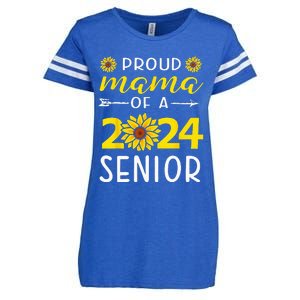 Proud Mama Of A 2024 Senior Sunflower Graduation Party Enza Ladies Jersey Football T-Shirt