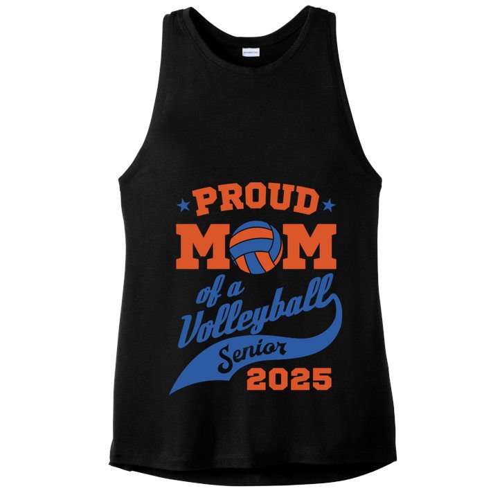 Proud Mom Of A Volleyball Senior 2025 Graduation Gift Ladies PosiCharge Tri-Blend Wicking Tank