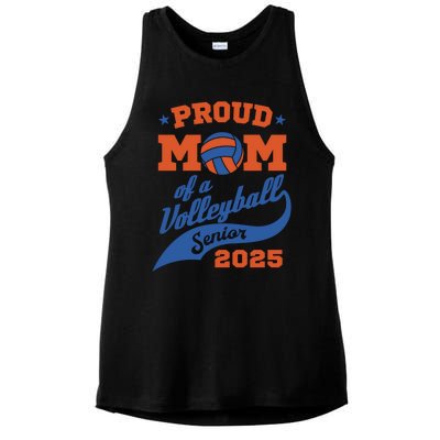 Proud Mom Of A Volleyball Senior 2025 Graduation Gift Ladies PosiCharge Tri-Blend Wicking Tank