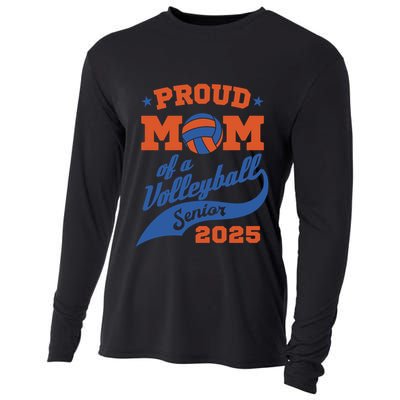 Proud Mom Of A Volleyball Senior 2025 Graduation Gift Cooling Performance Long Sleeve Crew