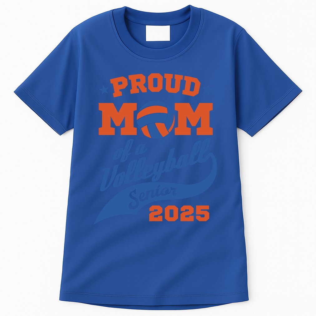 Proud Mom Of A Volleyball Senior 2025 Graduation Gift Tall T-Shirt
