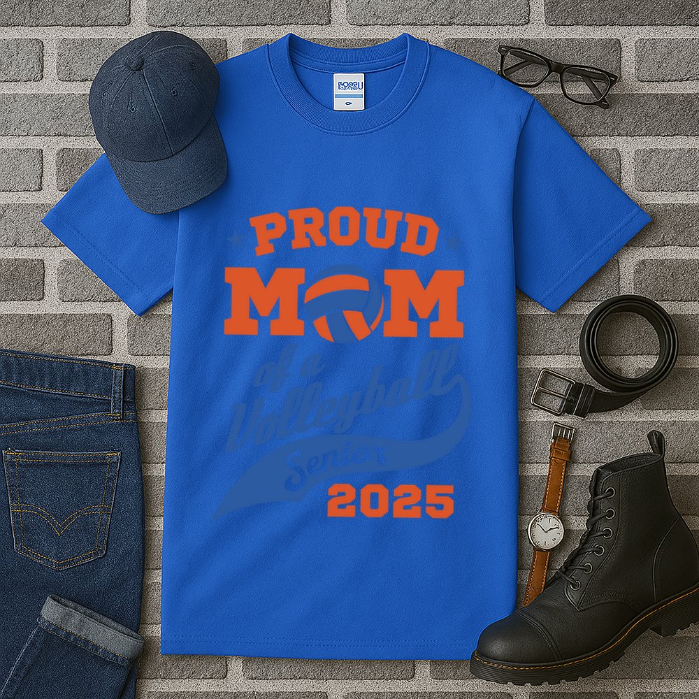 Proud Mom Of A Volleyball Senior 2025 Graduation Gift Tall T-Shirt