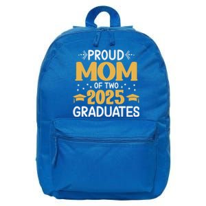 Proud Mom Of Two 2025 Graduates Senior Mom Class Of 2025 Great Gift 16 in Basic Backpack