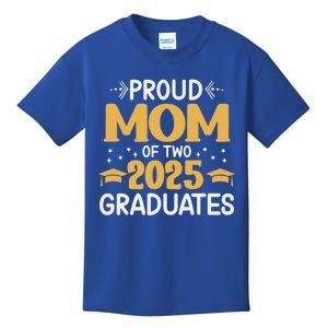 Proud Mom Of Two 2025 Graduates Senior Mom Class Of 2025 Great Gift Kids T-Shirt