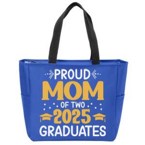 Proud Mom Of Two 2025 Graduates Senior Mom Class Of 2025 Great Gift Zip Tote Bag