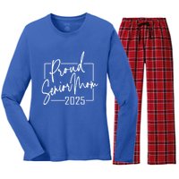 Proud Mom Of Senior 2025 Celebrate Motherhood Funny Gift Women's Long Sleeve Flannel Pajama Set 