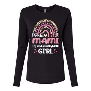 Proud Mami Of One Awesome Leopard Rainbow Mom Gift Womens Cotton Relaxed Long Sleeve T-Shirt