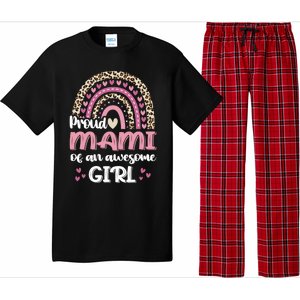 Proud Mami Of One Awesome Leopard Rainbow Mom Gift Pajama Set