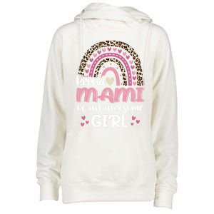 Proud Mami Of One Awesome Leopard Rainbow Mom Gift Womens Funnel Neck Pullover Hood