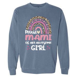 Proud Mami Of One Awesome Leopard Rainbow Mom Gift Garment-Dyed Sweatshirt