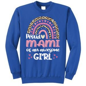 Proud Mami Of One Awesome Leopard Rainbow Mom Gift Sweatshirt