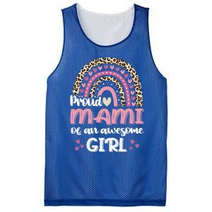 Proud Mami Of One Awesome Leopard Rainbow Mom Gift Mesh Reversible Basketball Jersey Tank