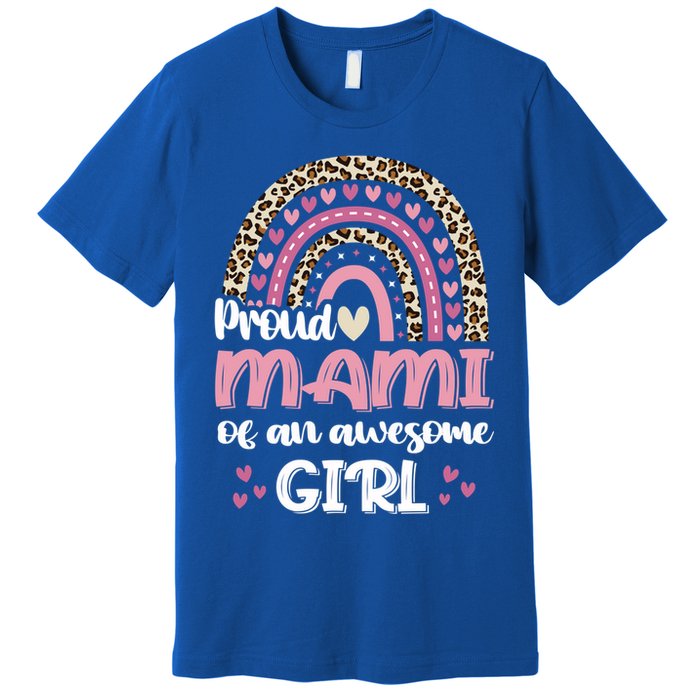 Proud Mami Of One Awesome Leopard Rainbow Mom Gift Premium T-Shirt