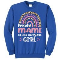 Proud Mami Of One Awesome Leopard Rainbow Mom Gift Tall Sweatshirt