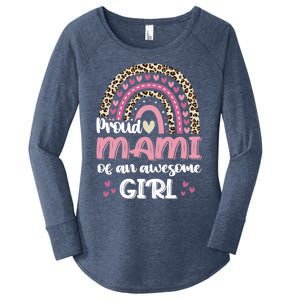 Proud Mami Of One Awesome Leopard Rainbow Mom Gift Women's Perfect Tri Tunic Long Sleeve Shirt