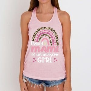 Proud Mami Of One Awesome Leopard Rainbow Mom Gift Women's Knotted Racerback Tank