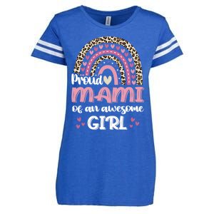 Proud Mami Of One Awesome Leopard Rainbow Mom Gift Enza Ladies Jersey Football T-Shirt