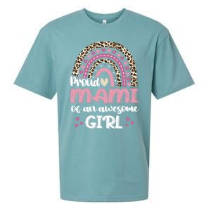 Proud Mami Of One Awesome Leopard Rainbow Mom Gift Sueded Cloud Jersey T-Shirt