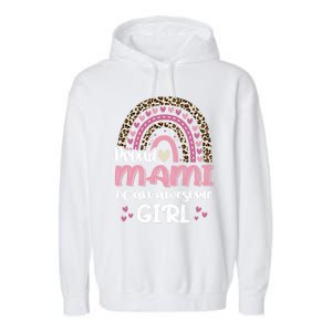 Proud Mami Of One Awesome Leopard Rainbow Mom Gift Garment-Dyed Fleece Hoodie