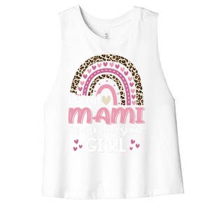 Proud Mami Of One Awesome Leopard Rainbow Mom Gift Women's Racerback Cropped Tank