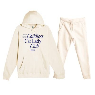 Proud Member Of The Childless Cat Lady Club Premium Hooded Sweatsuit Set