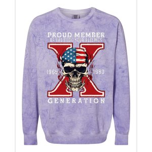 Proud Member Of The Fuck Your Feelings Gen X Horror Skull Gift Colorblast Crewneck Sweatshirt